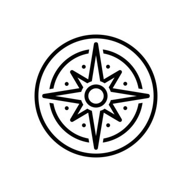 Pusula için siyah çizgi simgesi 