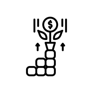 Black line icon for grow 