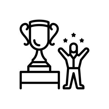 Başarı için siyah çizgi simgesi 