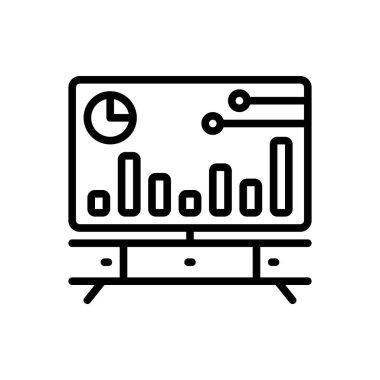 Black line icon for chart 