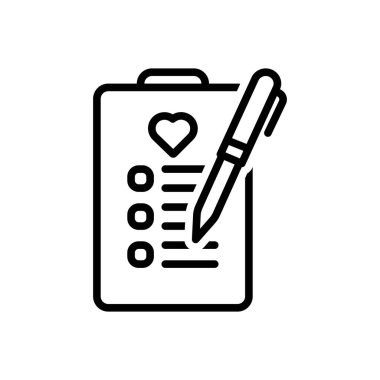 Black line icon for petition 