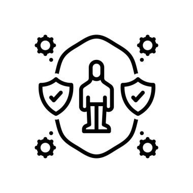 Black line icon for prevent 