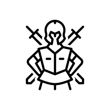 Black line icon for warrior 