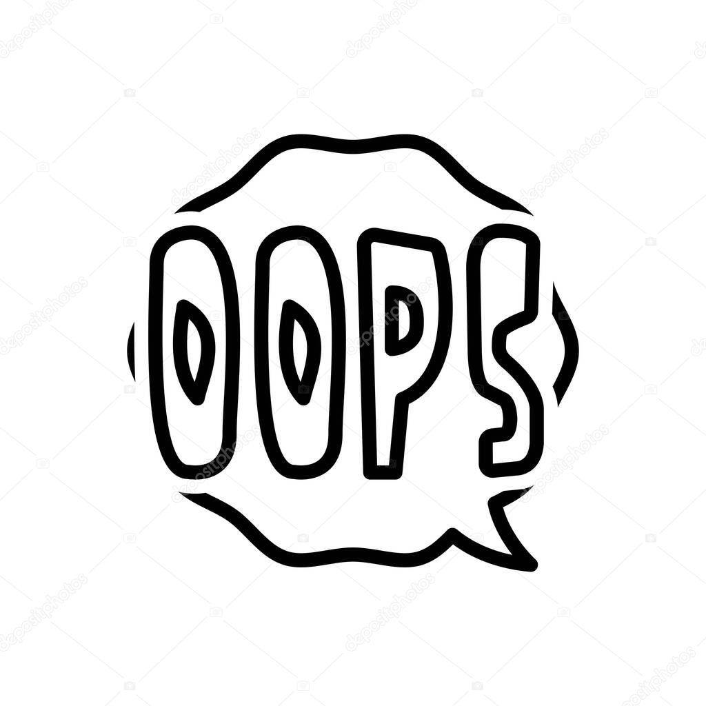 Black line icon for oops
