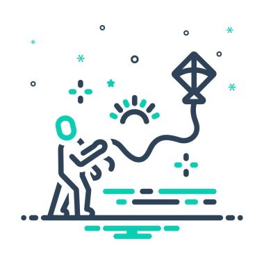 Uçurtma uçurmak için ikon karıştır