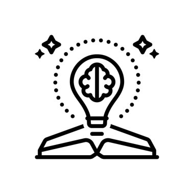 Black line icon for knowledge 
