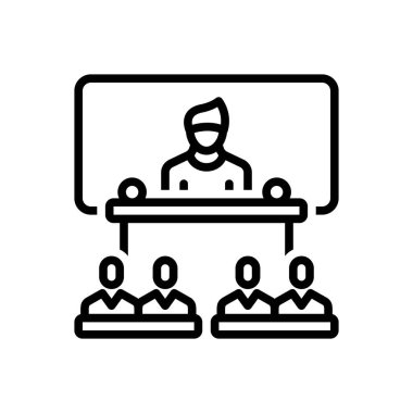 Ders için siyah çizgi simgesi  