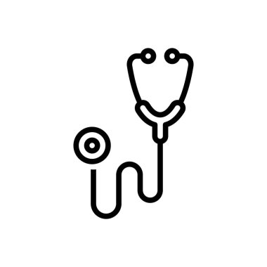 Stetoskop siyah çizgi simgesini 