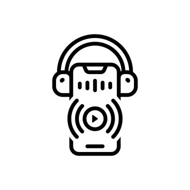 Yayın için siyah çizgi simgesi 