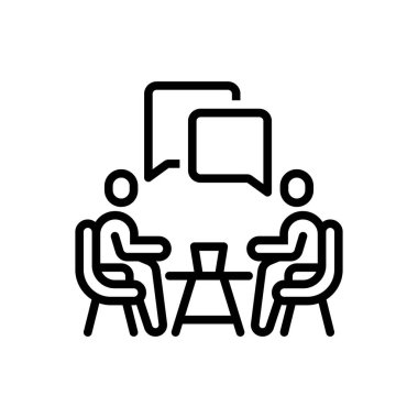 Siyah çizgi simge iletişim için 