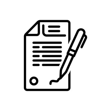 Anlaşma için siyah çizgi simgesi  