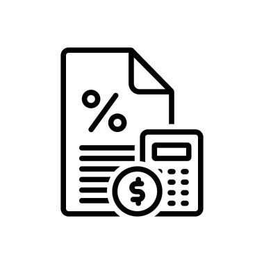 Mali kredi için siyah çizgi simgesi