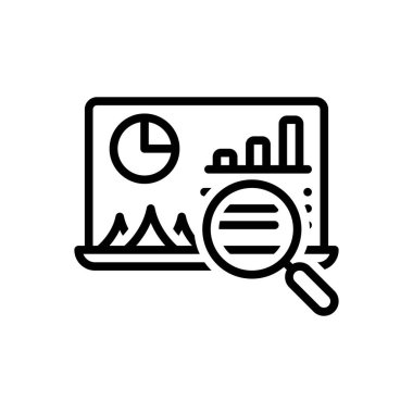 Analiz için siyah çizgi simgesi 