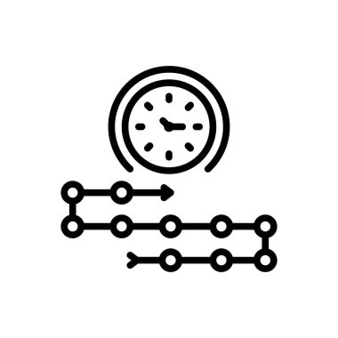 Zaman çizgisi için siyah çizgi simgesi 