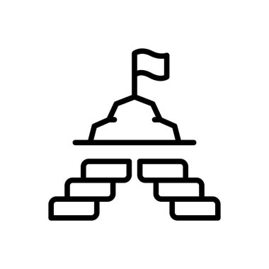 Başarı için siyah çizgi simgesi 