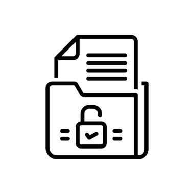 İzin için siyah çizgi simgesi 