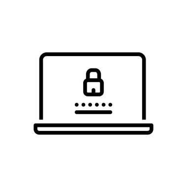 Mahremiyet için siyah çizgi simgesi 