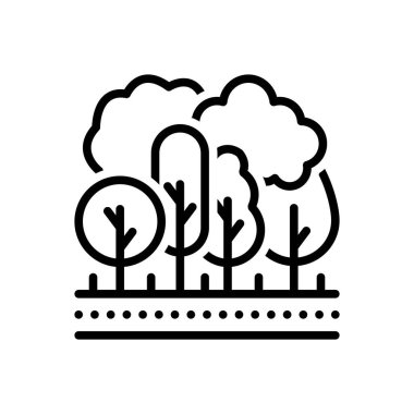 Orman için siyah çizgi simgesi 