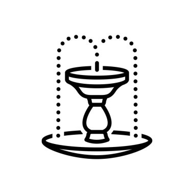 Çeşme için siyah çizgi simgesi 