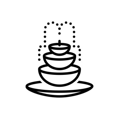 Çeşme için siyah çizgi simgesi 