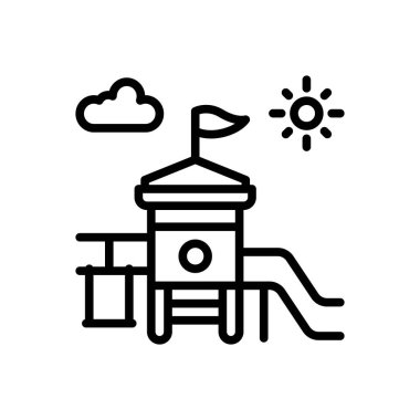 Oyun alanı için siyah çizgi simgesi 