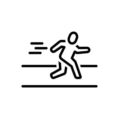 Çalıştırmak için siyah çizgi simgesi 