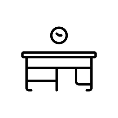 Black line icon for table 