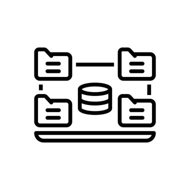 Veri için siyah çizgi simgesi 