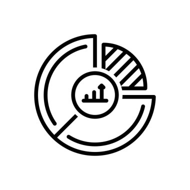 Pazar payı için kara çizgi simgesi