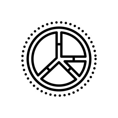 Pasta grafiği için siyah çizgi simgesi