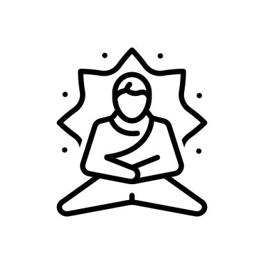 Stresi azaltmak için siyah çizgi simgesi