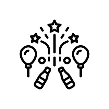 Kutlama için siyah çizgi simgesi 