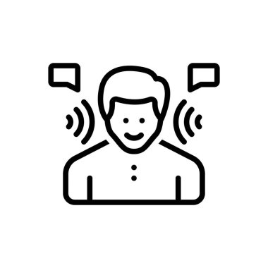 Etkin dinleme için siyah çizgi simgesi 