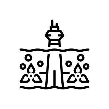 Gelgit gücü için siyah çizgi simgesi 