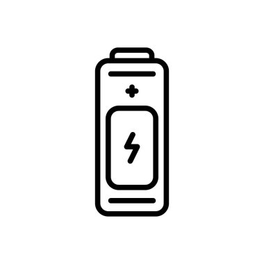 Pil için siyah çizgi simgesi 