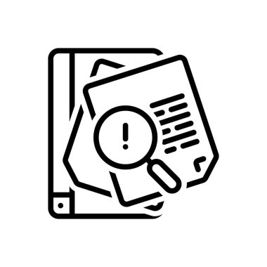 Soruşturma için siyah çizgi simgesi 