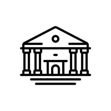 Mahkeme için siyah çizgi simgesi 