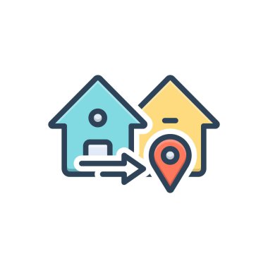 Yakın için renk illüstrasyon simgesi 