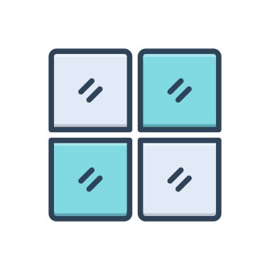 Bölümler için renk illüstrasyon simgesi 