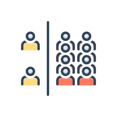 Çoğunluk için renk illüstrasyon simgesi 