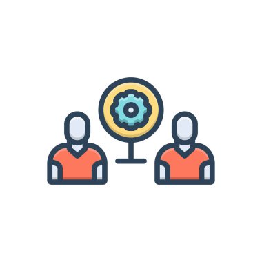 İşbirliği için renk illüstrasyon simgesi 