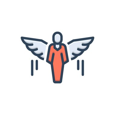 Uçmak için renk illüstrasyon simgesi 