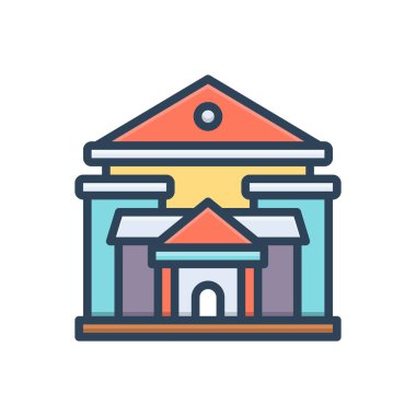 Üniversite için renk illüstrasyon simgesi 