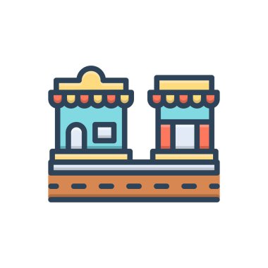 Pazar için renk illüstrasyon simgesi