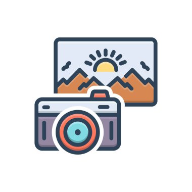 Color illustration icon for photographic 