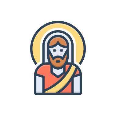 Color illustration icon for christ 