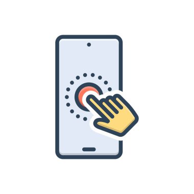 Color illustration icon for clicking 