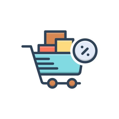 Color illustration icon for bargains 
