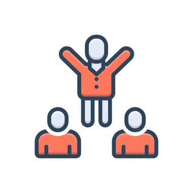 Color illustration icon for encouraged 