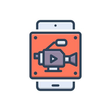 Color illustration icon for magazines 